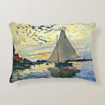 Monet - Sailboat at le Petit Gennevilliers Accent Pillow<br><div class="desc">Claude Monet painting, Sailboat at le Petit Gennevilliers</div>