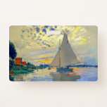 Monet Sailboat at Le Petit-Gennevilliers Badge<br><div class="desc">Badge featuring Claude Monet’s oil painting Sailboat at Le Petit-Gennevilliers (1874). A serene sailboat sails the waters in Paris,  France. Perfect for lovers of Impressionism and French art collectors!</div>