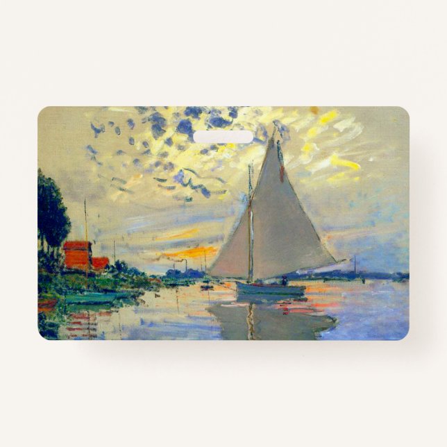 Monet Sailboat at Le Petit-Gennevilliers Badge (Front)