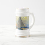 Monet Sailboat at Le Petit-Gennevilliers Beer Stein<br><div class="desc">Beer Stein featuring Claude Monet’s oil painting Sailboat at Le Petit-Gennevilliers (1874). A serene sailboat sails the waters in Paris,  France. Perfect for lovers of Impressionism and French art collectors!</div>