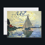 Monet - Sailboat at le Petit Gennevilliers Card<br><div class="desc">Claude Monet painting, Sailboat at le Petit Gennevilliers, famous artwork</div>