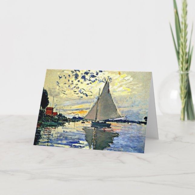 Monet - Sailboat at le Petit Gennevilliers Card (Front)