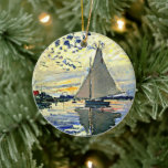 Monet - Sailboat at le Petit Gennevilliers Ceramic Ornament<br><div class="desc">Claude Monet painting,  Sailboat at le Petit Gennevilliers,  best seller.</div>