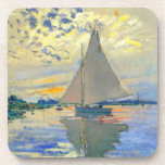 Monet Sailboat at Le Petit-Gennevilliers Coaster<br><div class="desc">Coasters featuring Claude Monet’s oil painting Sailboat at Le Petit-Gennevilliers (1874). A serene sailboat sails the waters in Paris,  France. Perfect for lovers of Impressionism and French art collectors!</div>