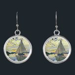 Monet - Sailboat at le Petit Gennevilliers Earrings<br><div class="desc">Claude Monet painting,  Sailboat at le Petit Gennevilliers</div>