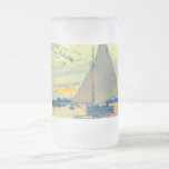 Monet Sailboat at Le Petit-Gennevilliers Frosted Glass Beer Mug<br><div class="desc">Frosted Glass Beer Mug featuring Claude Monet’s oil painting Sailboat at Le Petit-Gennevilliers (1874). A serene sailboat sails the waters in Paris,  France. Perfect for lovers of Impressionism and French art collectors!</div>