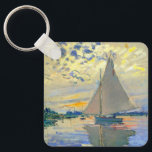 Monet Sailboat at Le Petit-Gennevilliers Keychain<br><div class="desc">Keychain featuring Claude Monet’s oil painting Sailboat at Le Petit-Gennevilliers (1874). A serene sailboat sails the waters in Paris,  France. Perfect for lovers of Impressionism and French art collectors!</div>
