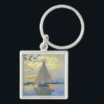 Monet Sailboat at Le Petit-Gennevilliers Keychain<br><div class="desc">Keychain featuring Claude Monet’s oil painting Sailboat at Le Petit-Gennevilliers (1874). A serene sailboat sails the waters in Paris,  France. Perfect for lovers of Impressionism and French art collectors!</div>
