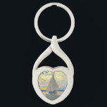 Monet Sailboat at Le Petit-Gennevilliers Keychain<br><div class="desc">Keychain featuring Claude Monet’s oil painting Sailboat at Le Petit-Gennevilliers (1874). A serene sailboat sails the waters in Paris,  France. Perfect for lovers of Impressionism and French art collectors!</div>