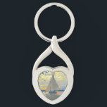 Monet Sailboat at Le Petit-Gennevilliers Keychain<br><div class="desc">Keychain featuring Claude Monet’s oil painting Sailboat at Le Petit-Gennevilliers (1874). A serene sailboat sails the waters in Paris,  France. Perfect for lovers of Impressionism and French art collectors!</div>