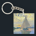 Monet Sailboat at Le Petit-Gennevilliers Keychain<br><div class="desc">Keychain featuring Claude Monet’s oil painting Sailboat at Le Petit-Gennevilliers (1874). A serene sailboat sails the waters in Paris,  France. Perfect for lovers of Impressionism and French art collectors!</div>