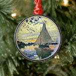 Monet - Sailboat at le Petit Gennevilliers Metal Ornament<br><div class="desc">Claude Monet's famous painting,  Sailboat at le Petit Gennevilliers</div>