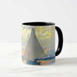Monet Sailboat at Le Petit-Gennevilliers Mug<br><div class="desc">Coffee Mug featuring Claude Monet’s oil painting Sailboat at Le Petit-Gennevilliers (1874). A serene sailboat sails the waters in Paris,  France. Perfect for lovers of Impressionism and French art collectors!</div>