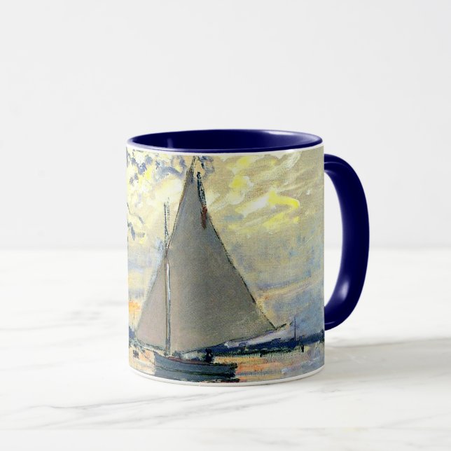 Monet - Sailboat at Le Petit-Gennevilliers Mug (Front Right)