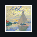Monet Sailboat at Le Petit-Gennevilliers Napkin<br><div class="desc">Paper Napkins featuring Claude Monet’s oil painting Sailboat at Le Petit-Gennevilliers (1874). A serene sailboat sails the waters in Paris,  France. Perfect for lovers of Impressionism and French art collectors!</div>