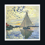 Monet - Sailboat at le Petit Gennevilliers, Napkin<br><div class="desc">Claude Monet painting,  Sailboat at le Petit Gennevilliers</div>