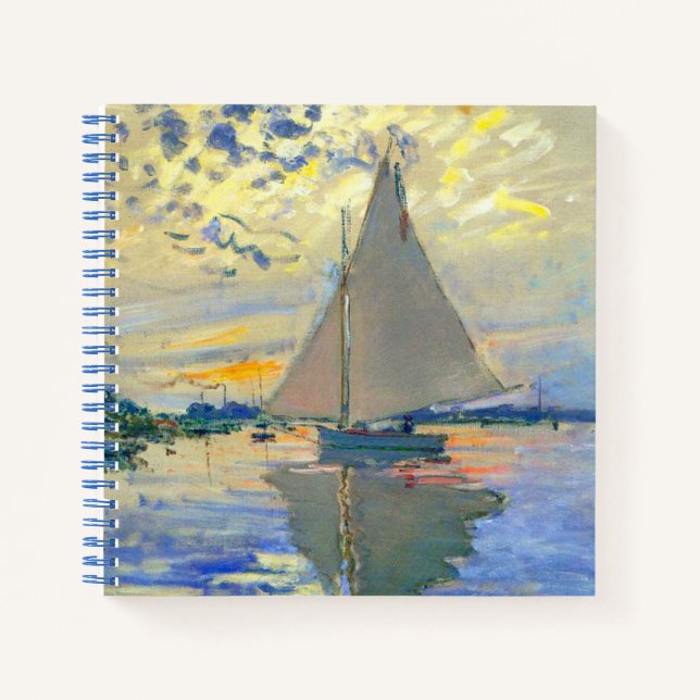 Monet Sailboat at Le Petit-Gennevilliers Notebook (Front)
