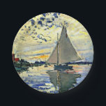 Monet - Sailboat at le Petit Gennevilliers, Paper Plate<br><div class="desc">Claude Monet painting,  Sailboat at le Petit Gennevilliers</div>