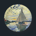 Monet - Sailboat at le Petit Gennevilliers, Paper Plate<br><div class="desc">Claude Monet painting,  Sailboat at le Petit Gennevilliers</div>