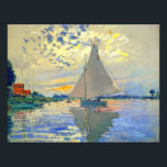 Monet Sailboat at Le Petit-Gennevilliers Photo Print<br><div class="desc">Photo Print featuring Claude Monet’s oil painting Sailboat at Le Petit-Gennevilliers (1874). A serene sailboat sails the waters in Paris,  France. Perfect for lovers of Impressionism and French art collectors!</div>