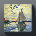 Monet - Sailboat at le Petit Gennevilliers Plaque<br><div class="desc">Claude Monet painting,  Sailboat at le Petit Gennevilliers,  world-famous</div>