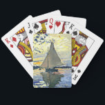 Monet - Sailboat at le Petit Gennevilliers Playing Cards<br><div class="desc">Claude Monet painting,  Sailboat at le Petit Gennevilliers.</div>