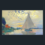 Monet Sailboat at Le Petit-Gennevilliers Sticker<br><div class="desc">Stickers featuring Claude Monet’s oil painting Sailboat at Le Petit-Gennevilliers (1874). A serene sailboat sails the waters in Paris,  France. Perfect for lovers of Impressionism and French art collectors!</div>