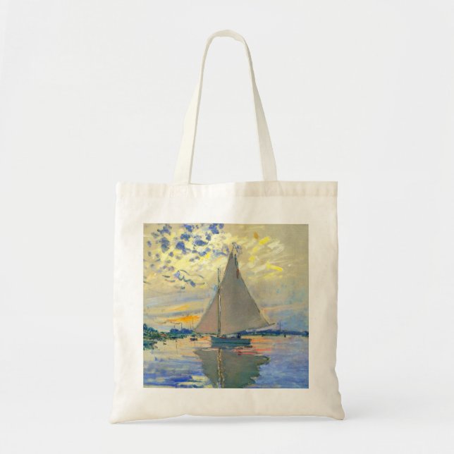 Monet Sailboat at Le Petit-Gennevilliers Tote Bag (Front)