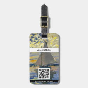 Monet - Sailboat at Petit-Gennevilliers - QR Code Luggage Tag