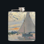 Monet Sailboat French Impressionism Classic Art Hip Flask<br><div class="desc">Monet Sailboat - This beautiful French sailboat is by French impressionist Claude Monet, painted in 1874. Monet was one of the most important French impressionist artists that ever lived. The exact title of the painting is "Sailboat at Petit-Gennevilliers, " an oil on canvas. The painting shows a single sailboat with...</div>