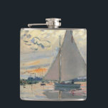 Monet Sailboat French Impressionism Classic Art Hip Flask<br><div class="desc">Monet Sailboat - This beautiful French sailboat is by French impressionist Claude Monet, painted in 1874. Monet was one of the most important French impressionist artists that ever lived. The exact title of the painting is "Sailboat at Petit-Gennevilliers, " an oil on canvas. The painting shows a single sailboat with...</div>