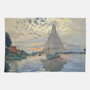 Monet Sailboat French Impressionism Classic Art Kitchen Towel