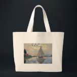Monet Sailboat French Impressionism Classic Art Large Tote Bag<br><div class="desc">Monet Sailboat - This beautiful French sailboat is by French impressionist Claude Monet, painted in 1874. Monet was one of the most important French impressionist artists that ever lived. The exact title of the painting is "Sailboat at Petit-Gennevilliers, " an oil on canvas. The painting shows a single sailboat with...</div>