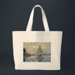 Monet Sailboat French Impressionism Classic Art Large Tote Bag<br><div class="desc">Monet Sailboat - This beautiful French sailboat is by French impressionist Claude Monet, painted in 1874. Monet was one of the most important French impressionist artists that ever lived. The exact title of the painting is "Sailboat at Petit-Gennevilliers, " an oil on canvas. The painting shows a single sailboat with...</div>