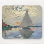 Monet Sailboat French Impressionism Classic Art Mouse Pad<br><div class="desc">Monet Sailboat - This beautiful French sailboat is by French impressionist Claude Monet, painted in 1874. Monet was one of the most important French impressionist artists that ever lived. The exact title of the painting is "Sailboat at Petit-Gennevilliers, " an oil on canvas. The painting shows a single sailboat with...</div>