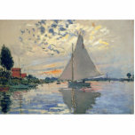Monet Sailboat French Impressionism Classic Art Photo Sculpture Magnet<br><div class="desc">Monet Sailboat - This beautiful French sailboat is by French impressionist Claude Monet, painted in 1874. Monet was one of the most important French impressionist artists that ever lived. The exact title of the painting is "Sailboat at Petit-Gennevilliers, " an oil on canvas. The painting shows a single sailboat with...</div>