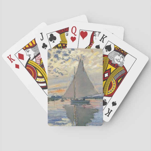Monet Sailboat French Impressionism Classic Art Playing Cards (Back)