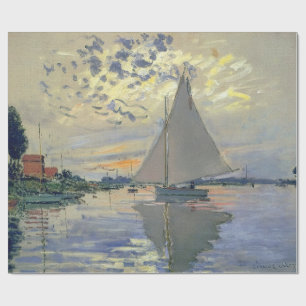 Monet Sailboat French Impressionism Classic Art Wrapping Paper