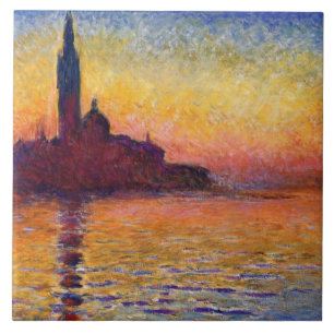 Monet - San Giorgio Maggiore at Dusk, fine art Tile