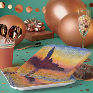 Monet - San Giorgio Maggiore at Dusk, Paper Plate