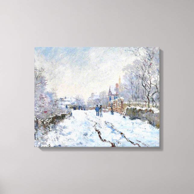 Monet - Snow Scene at Argenteuil Canvas Print (Front)