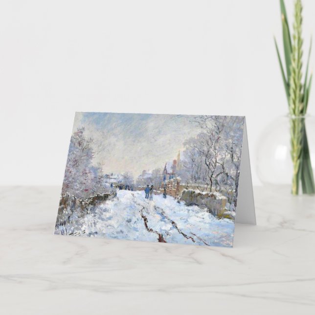 Monet - Snow Scene at Argenteuil Note Card (Front)