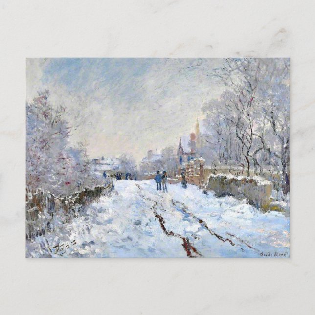 Monet - Snow Scene at Argenteuil Postcard (Front)