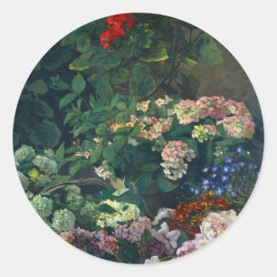 Monet Spring Flowers Classic Round Sticker