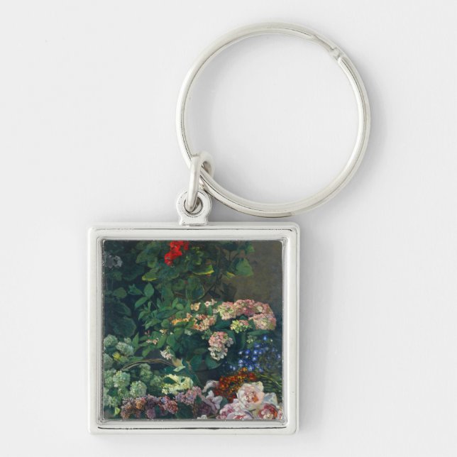 Monet Spring Flowers Keychain (Front)