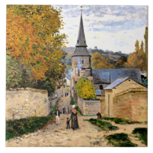 Monet - Street in Saint-Adresse Tile