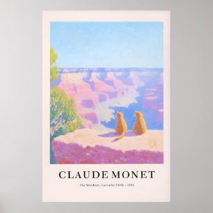 Monet Style Tabby Cat Print Grand Canyon Poster
