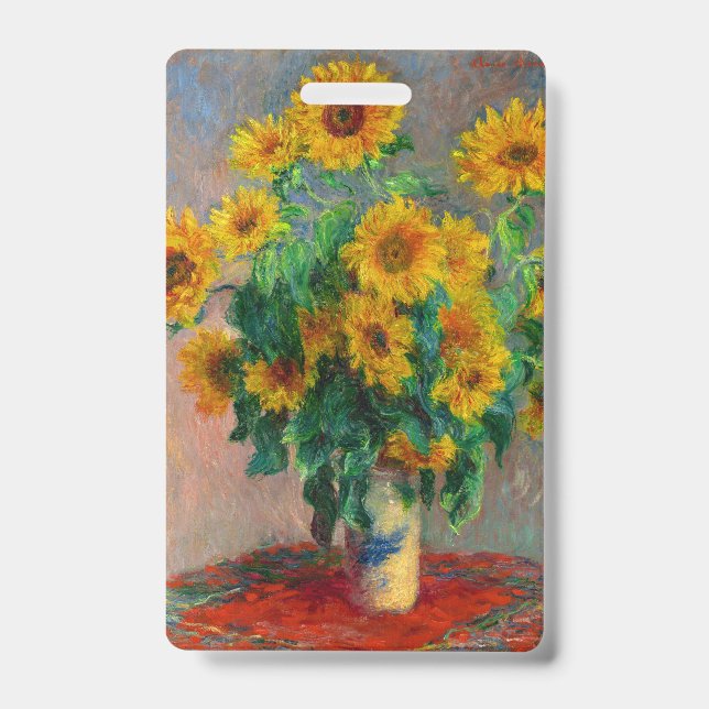 Monet Sunflowers Badge (Front)