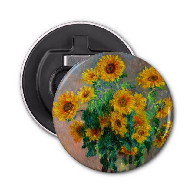 Monet Sunflowers Bottle Opener (Front)