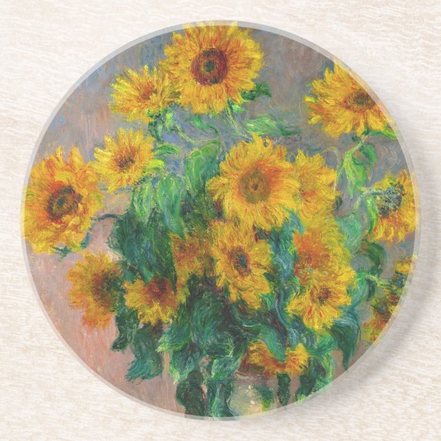 Monet Sunflowers Coaster (Front)